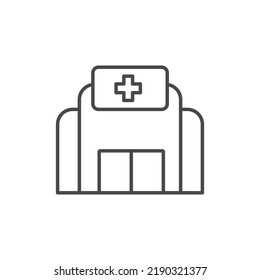 Hospital Building Icon Vector, Hospital Icon Vector From Medicines Collection.  Outline, Thin Line Hospital, Hospital Building Front Icon