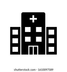 Hospital building icon vector on white background