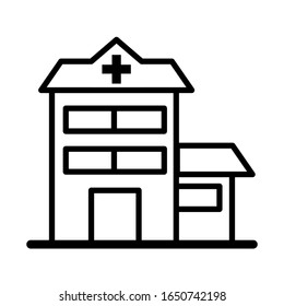 Hospital building icon vector sign and symbols on trendy design