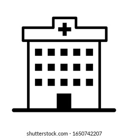 Hospital building icon vector sign and symbols on trendy design