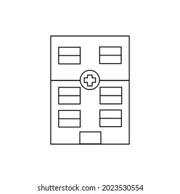 Icono de construcción de hospitales vector, diseño simple