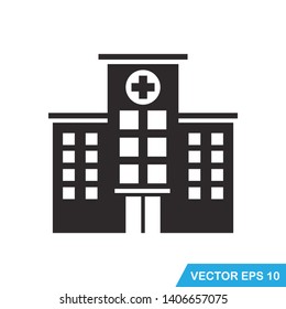 Hospital Building Icon Vector Template