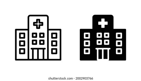 vector de icono de construcción de hospitales para aplicaciones web, informáticas y móviles