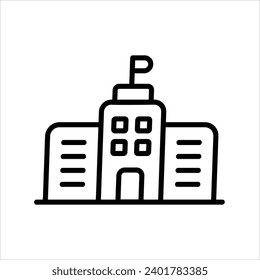 Hospital Building icon with white background vector