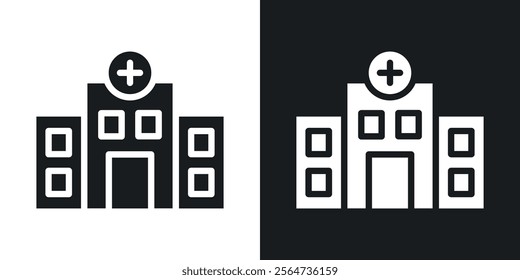 Hospital building icons in flat syle