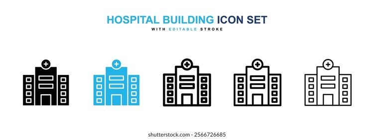 Hospital building icons vector collection pack.