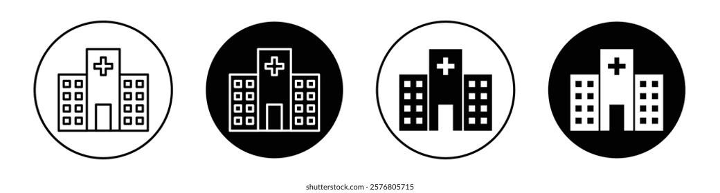 Hospital building icons vector pack for web designs