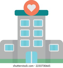 hospital building illustration in minimal style isolated on background