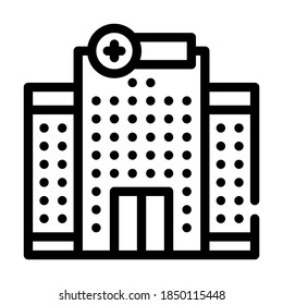 hospital building line icon vector. hospital building sign. isolated contour symbol black illustration
