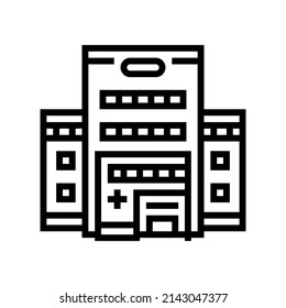 Hospital Building Line Icon Vector Hospital Stock Vector Royalty Free Shutterstock