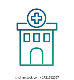 hospital building line style icon vector illustration design