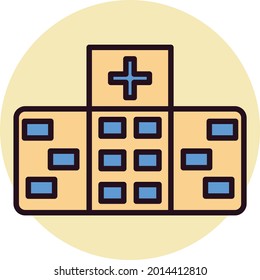 Hospital Building Linear Vector Icon Design