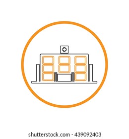Hospital building. medical facility. vector medical science icon