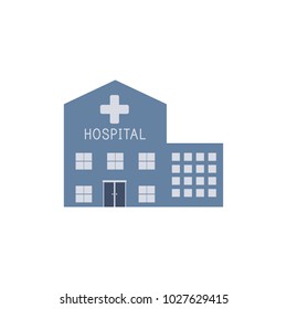 Hospital building. Medical icon. Isolated on white. Vector illustration.