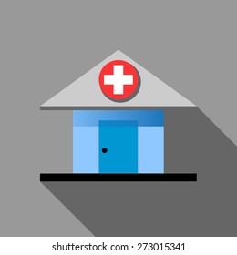 hospital building, modern architecture vector design