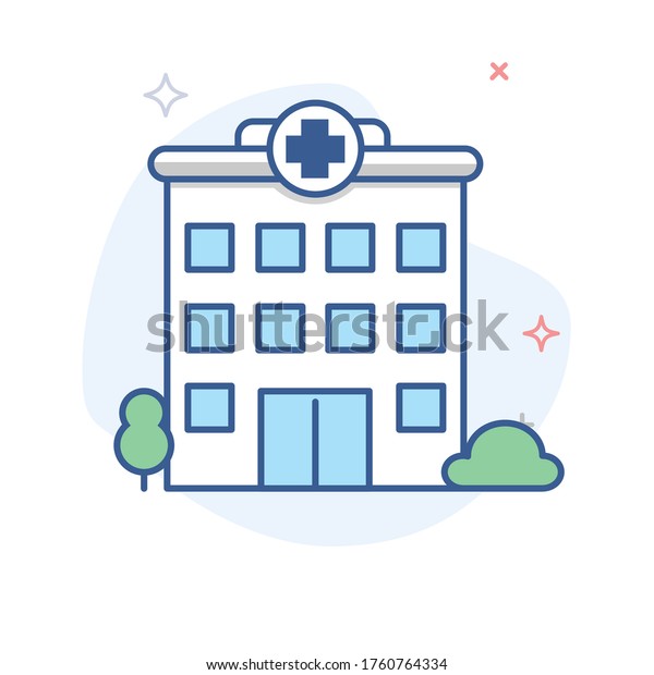 Hospital Building Outline Illustration Medical Clinic Stock Vector ...