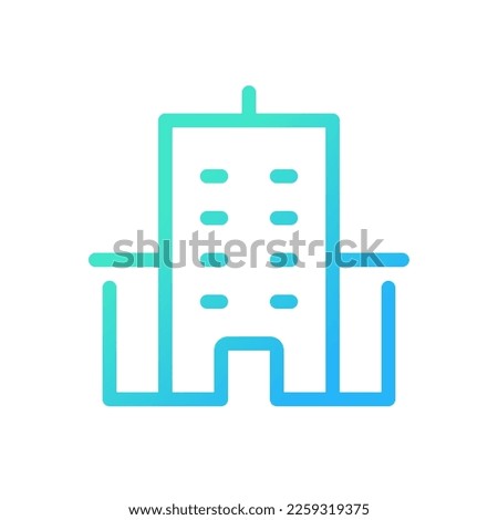 Hospital building pixel perfect gradient linear ui icon. Healthcare institution. First aid. Line color user interface symbol. Modern style pictogram. Vector isolated outline illustration