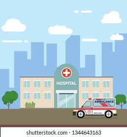 The hospital building is professional medical center, vector illustration Eps 10.