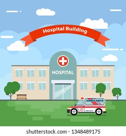 The hospital building is professional medical center, vector illustration Eps 10.