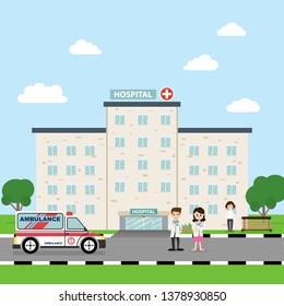 The hospital building is professional medical center, vector illustration Eps 10.