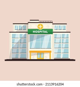 Hospital building is professional medical center. Suitable for infographic resources. Vector colorful illustration.