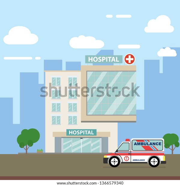 The hospital building is
professional medical center, vector illustration Eps
10.