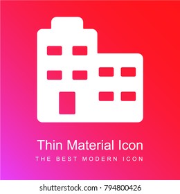 Hospital Building red and pink gradient material white icon minimal design