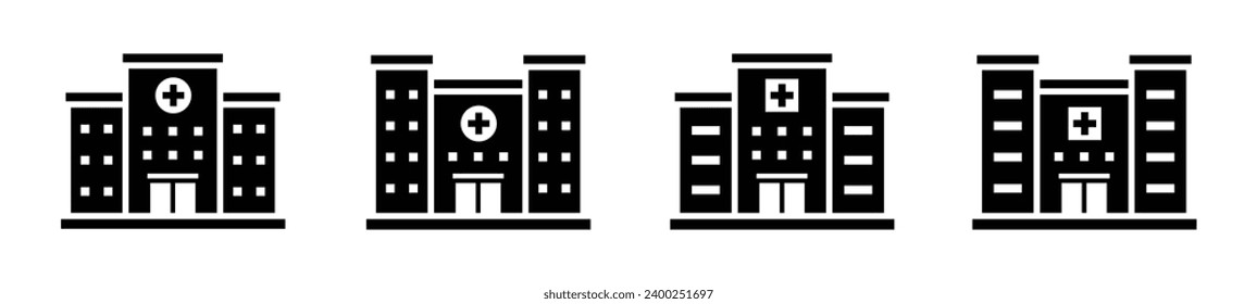 Hospital building set icon, vector illustration