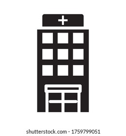 hospital building silhouette style icon vector illustration design