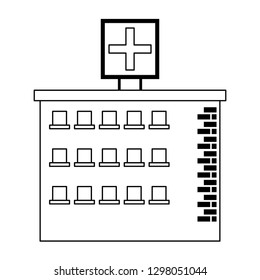 Hospital building symbol black and white