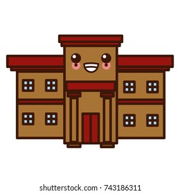 Hospital building symbol kawaii cartoon