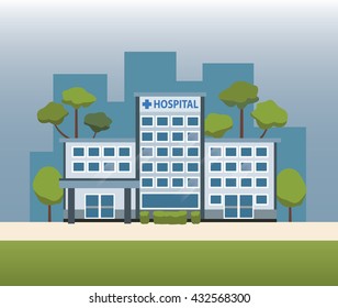 hospital building vector design