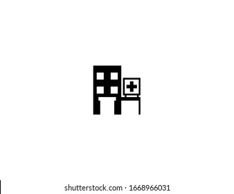 Hospital Building vector flat icon. Isolated Medical Building emoji illustration 