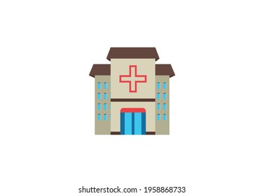 Hospital Building vector flat icon. Isolated Medical Building emoji illustration