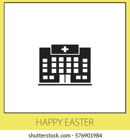 Hospital Building Vector Icon.