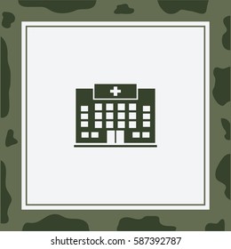 Hospital Building Vector Icon.