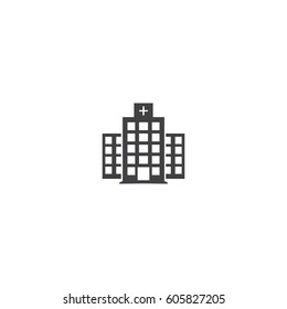 Hospital Building Vector Icon.