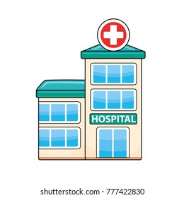 Hospital building vector icon