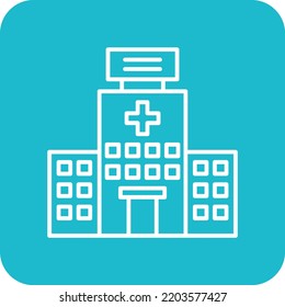 Vektorsymbol für Krankenhausgebäude. Kann für Druck-, Mobil- und Web-Anwendungen verwendet werden.