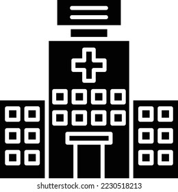 Vektorsymbol für Krankenhausgebäude. Kann für Druck-, Mobil- und Web-Anwendungen verwendet werden.