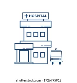 hospital building vector icon illustration