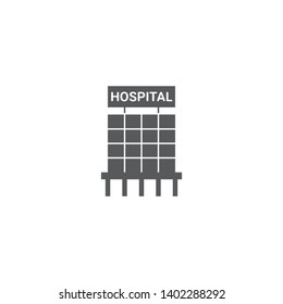 hospital building vector icon, isolated on white background