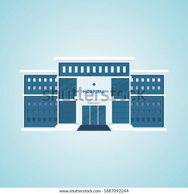 Hospital Building Vector Illustration Hospital Medical: เวกเตอร์สต็อก ...