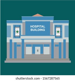 Hospital Building In The Woed Vector
