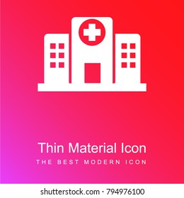 Hospital buildings red and pink gradient material white icon minimal design