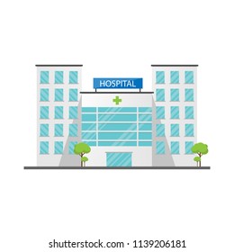 Construcción del hospital.Ilustración del vector.