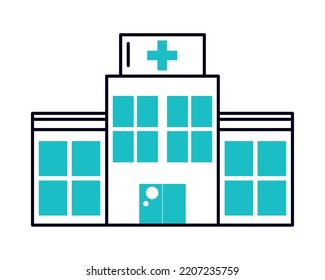 hospital bulding icon on white background