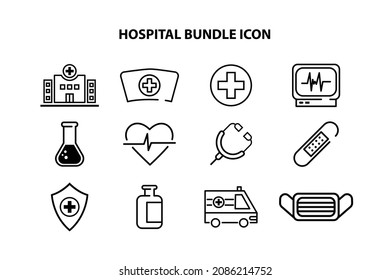 Icono de paquete de hospital, icono plano, vector de ilustración de logotipo, icono, adecuado para diseño web, logotipo, aplicación