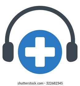 Hospital Call Service vector icon. Style is bicolor flat symbol, smooth blue colors, rounded angles, white background.