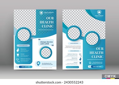 Hospital care poster template design. vector